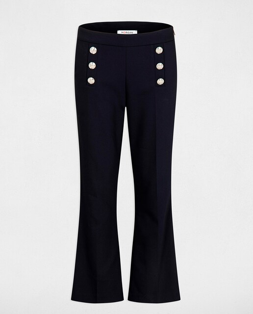 Pantalón flare con botones de mujer.