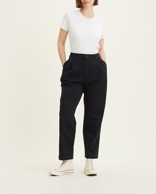 Imagen 0 de Pantalón chino de mujer con cintura alta y pinzas