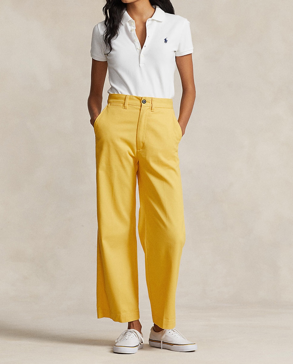 Imagen 0 de Pantalones de mujer de algodón con pernera ancha