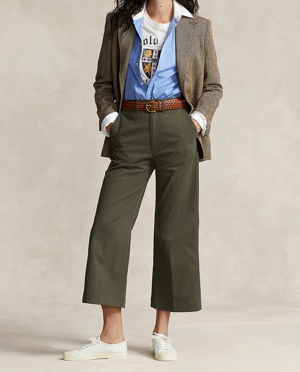 Imagen 0 de Pantalones de mujer de algodón con pernera ancha