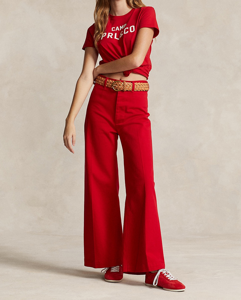 Imagen 0 de Pantalones de mujer acampanados de tiro alto