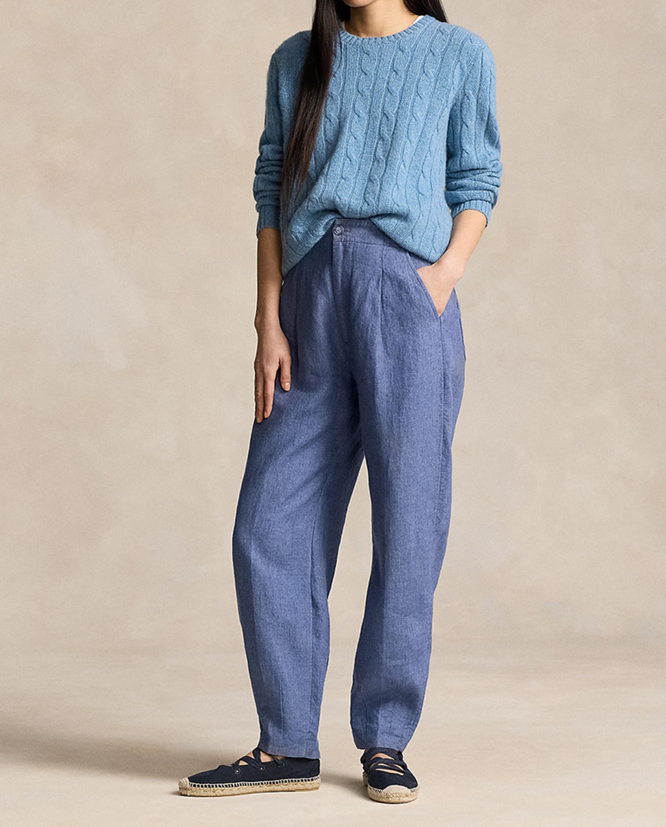 Imagen 0 de Pantalón cropped de mujer con pinzas frontales