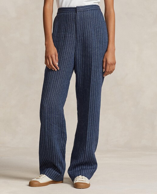 Imagen 0 de Pantalones de mujer rectos con estampado de rayas