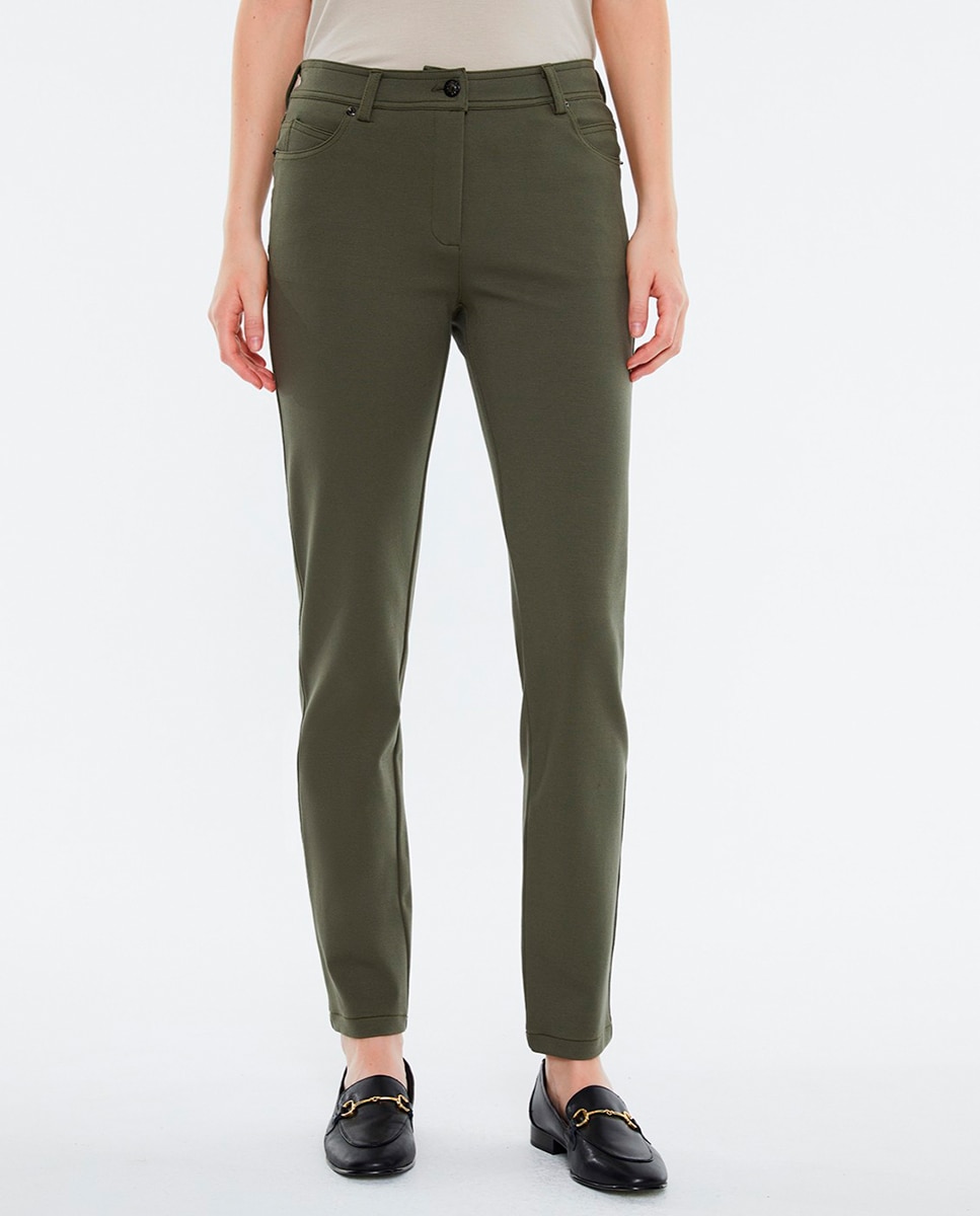 Imagen 0 de Pantalón pitillo tiro alto de mujer