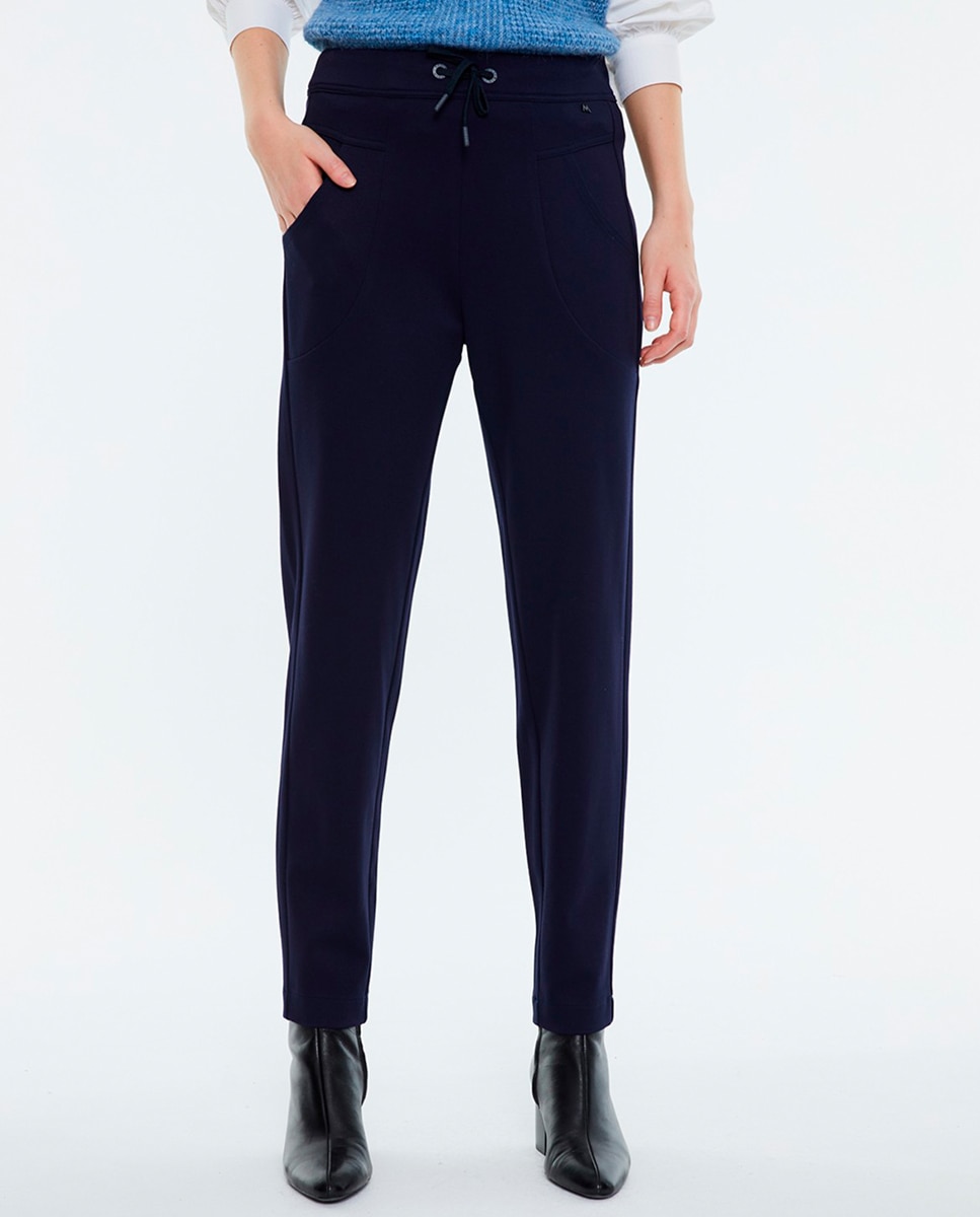 Imagen 0 de Pantalón punto tiro alto de mujer