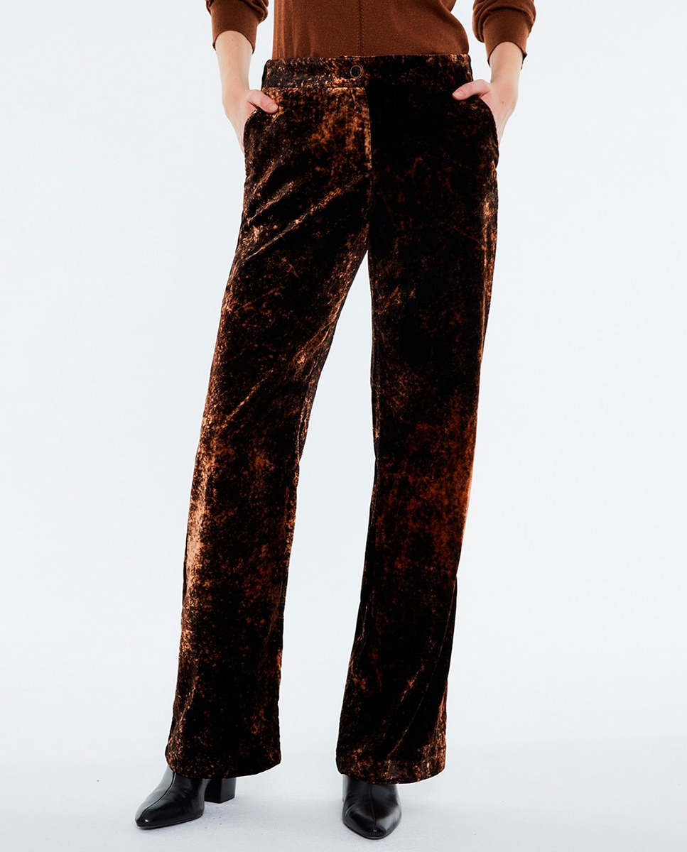 Imagen 0 de Pantalón recto tercipelo de mujer