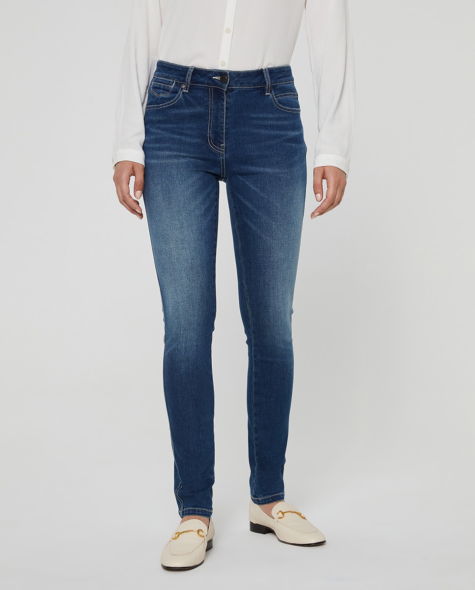 Imagen 0 de Vaquero skinny de tiro medio de mujer