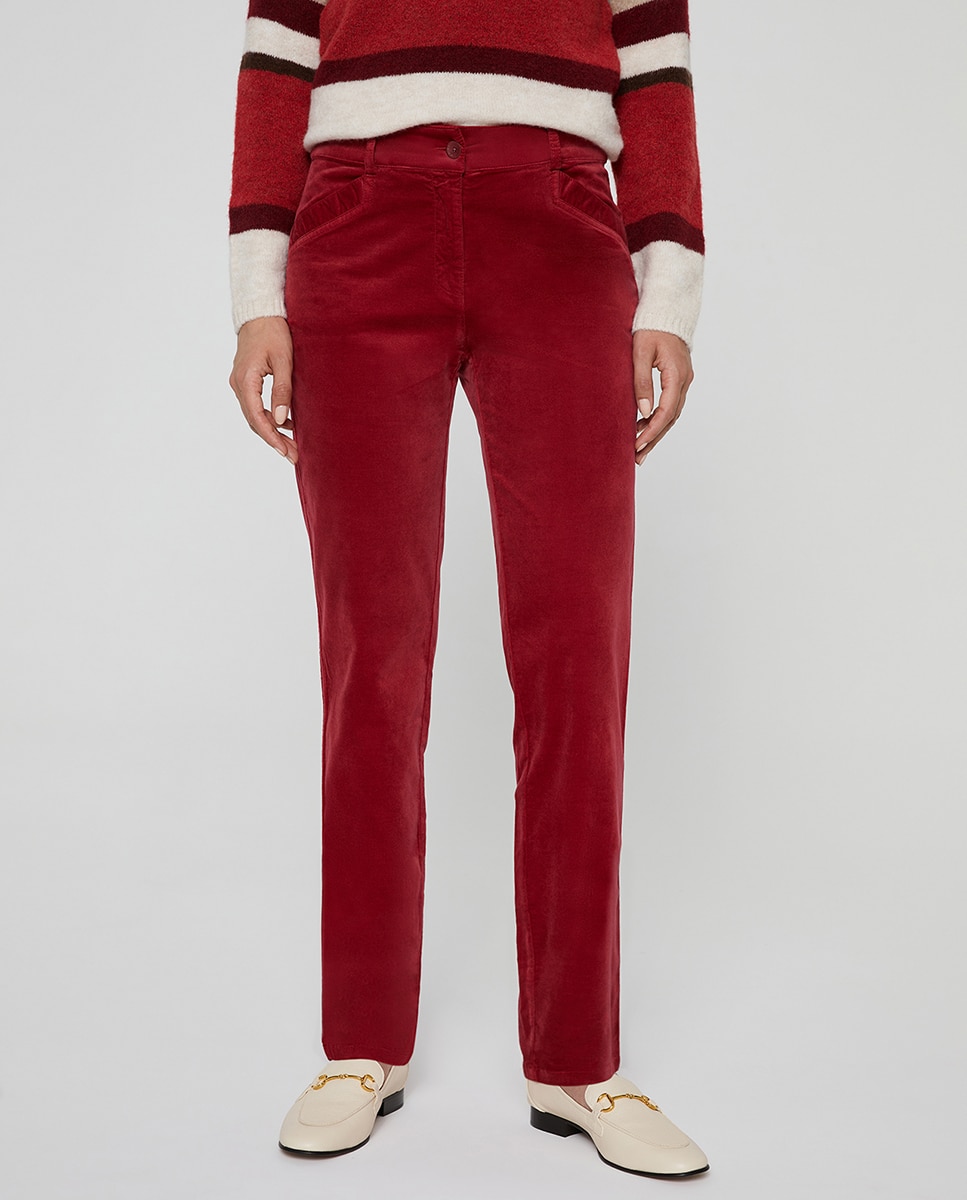 Imagen 0 de Pantalón velvetón recto de mujer