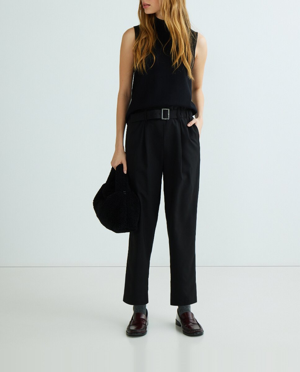 Imagen 0 de Pantalón de mujer de talle alto con cinturón