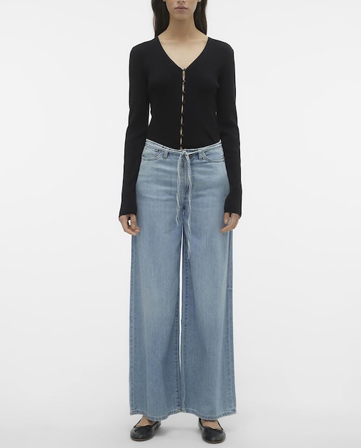 Imagen 0 de Jeans anchos de mujer con cinturon-cordón