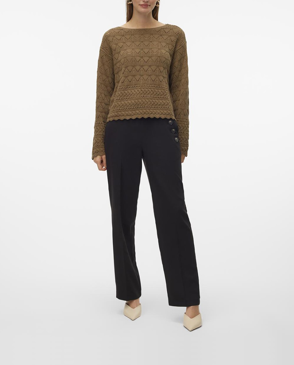 Imagen 0 de Pantalón recto de mujer con detalle de botones
