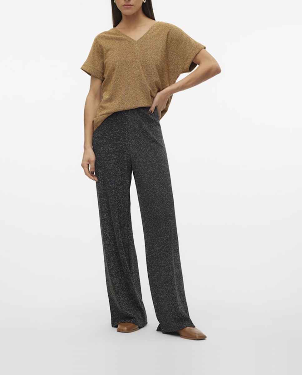 Imagen 0 de Pantalón de tela de mujer con detalle lurex