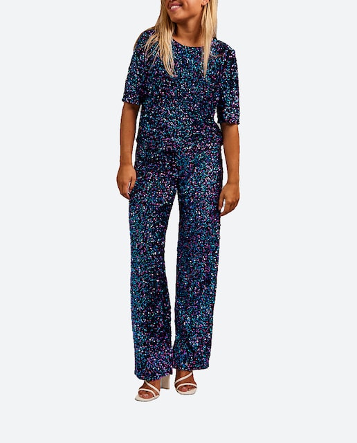 Imagen 0 de Pantalón ancho de mujer con lentejuelas