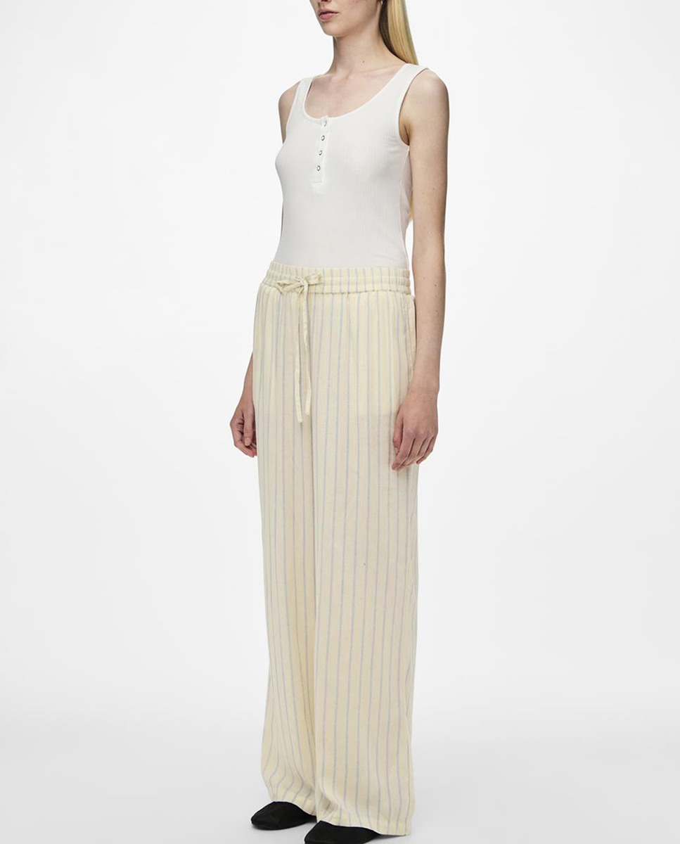 Imagen 0 de Pantalón largo de mujer con lazada en cintura.