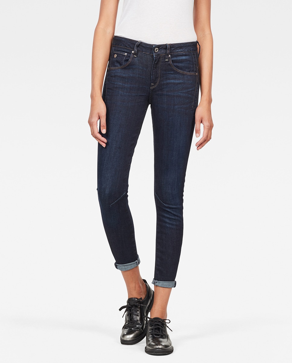Imagen 0 de Vaquero de mujer Arc 3D Mid Skinny de tiro medio con acabado usado