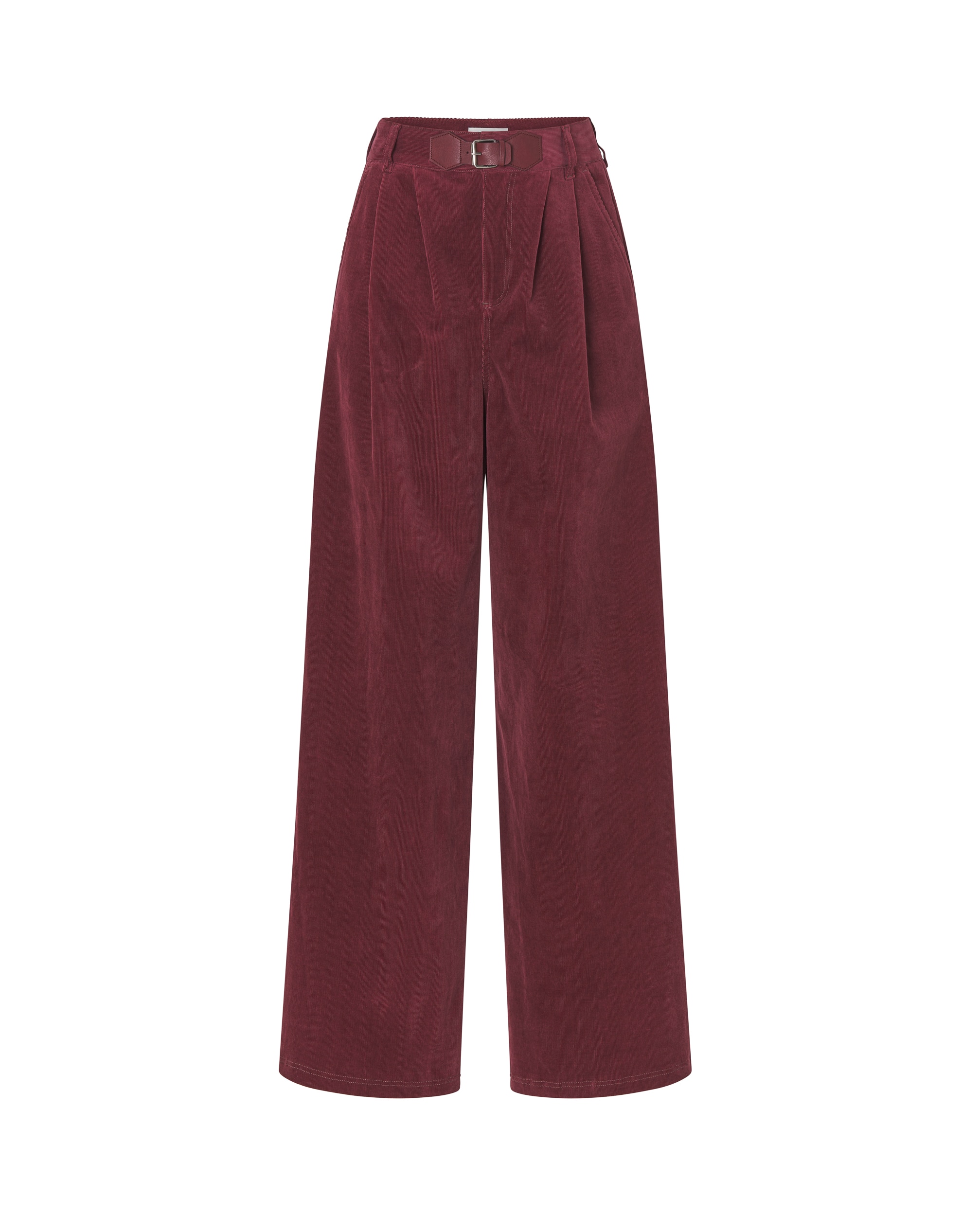 Imagen 0 de Pantalón de mujer de pana ancho con pliegues en cintura
