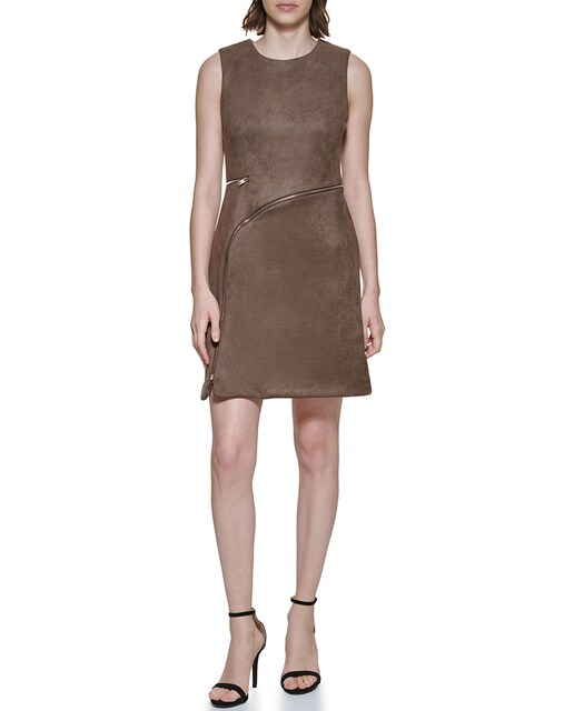 Imagen 0 de Vestido sin mangas y cuello redondo de mujer