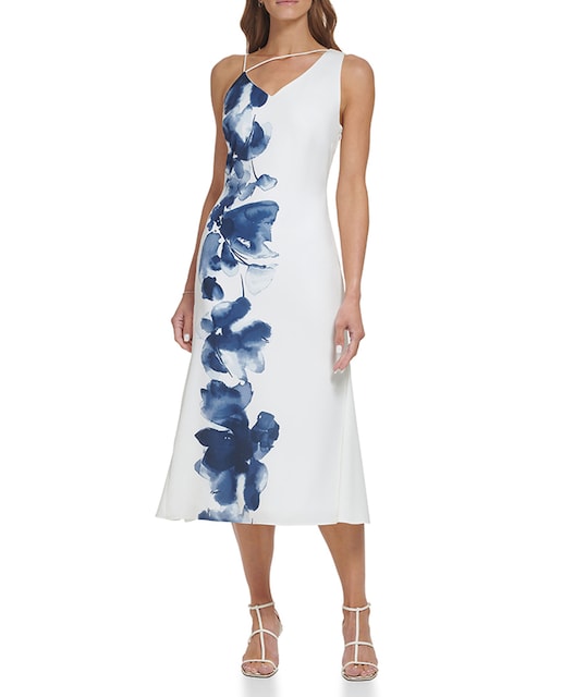 Imagen 0 de Vestido midi con cuello redondo