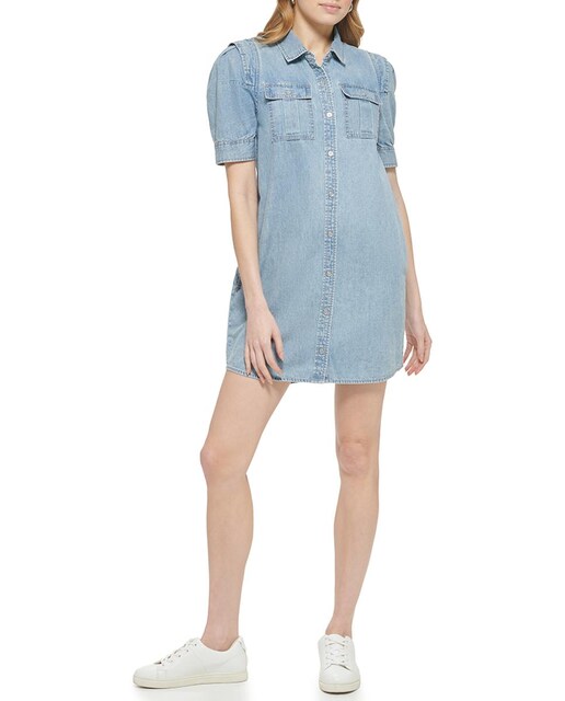 Imagen 0 de Vestido de mujer con cuello pico y mangas francesas