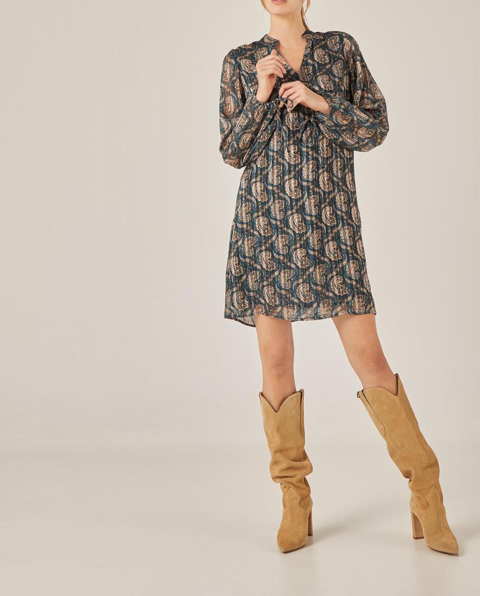 Vestido corto recto manga larga — oferta en Primeriti