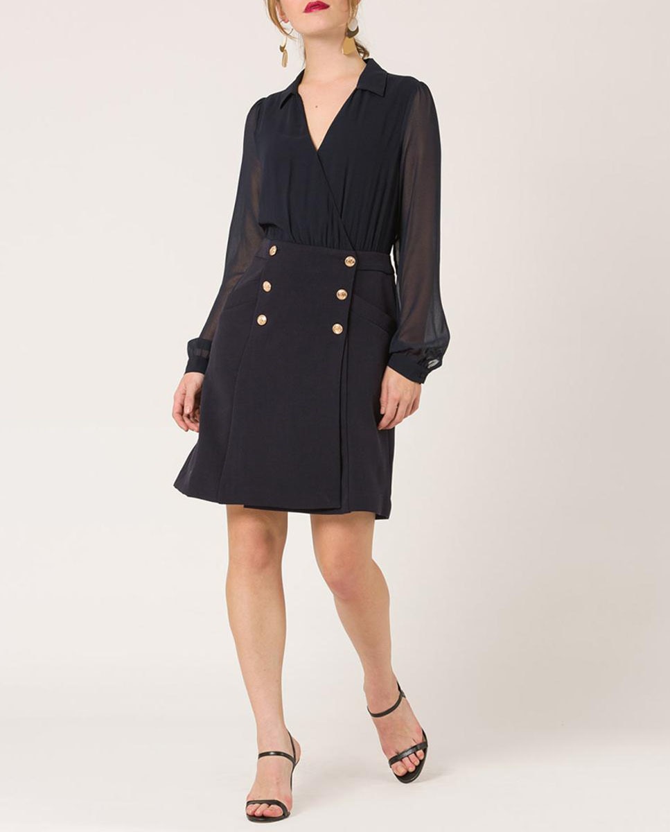 Vestido mangas y espalda semitransparente mujer — oferta en Primeriti
