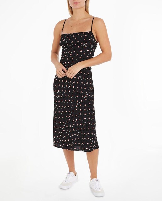 Imagen 0 de Vestido de tirantes de corte midi