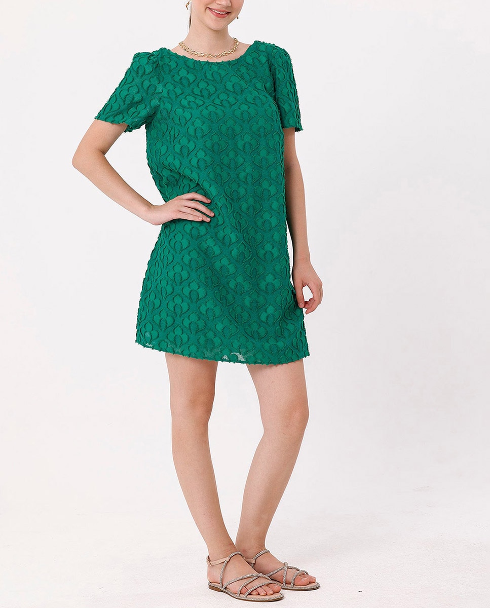 Vestido de mujer manga corta con flores de encaje — oferta en Primeriti