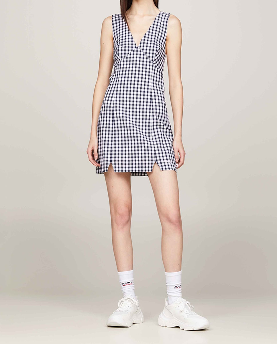 Imagen 0 de Vestido de tirantes de cuadros vichy