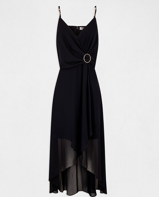 Vestido midi con tirantes finos de mujer.