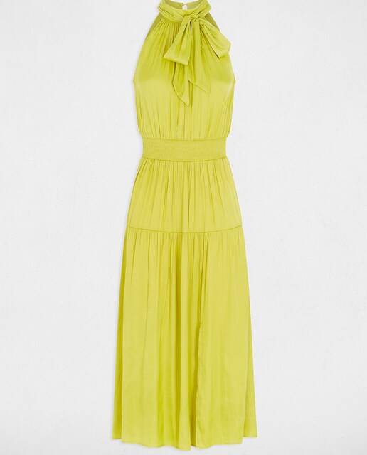 Vestido largo recto holgado de mujer.