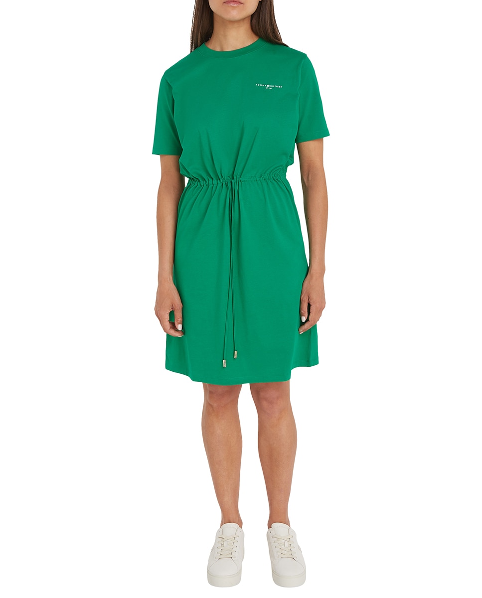 Imagen 0 de Vestido regular de manga corta y cuello redondo