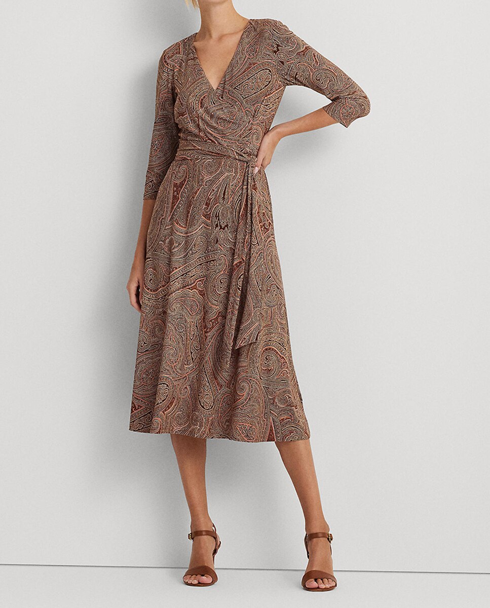 Imagen 0 de Vestido midi de manga francesa estampado