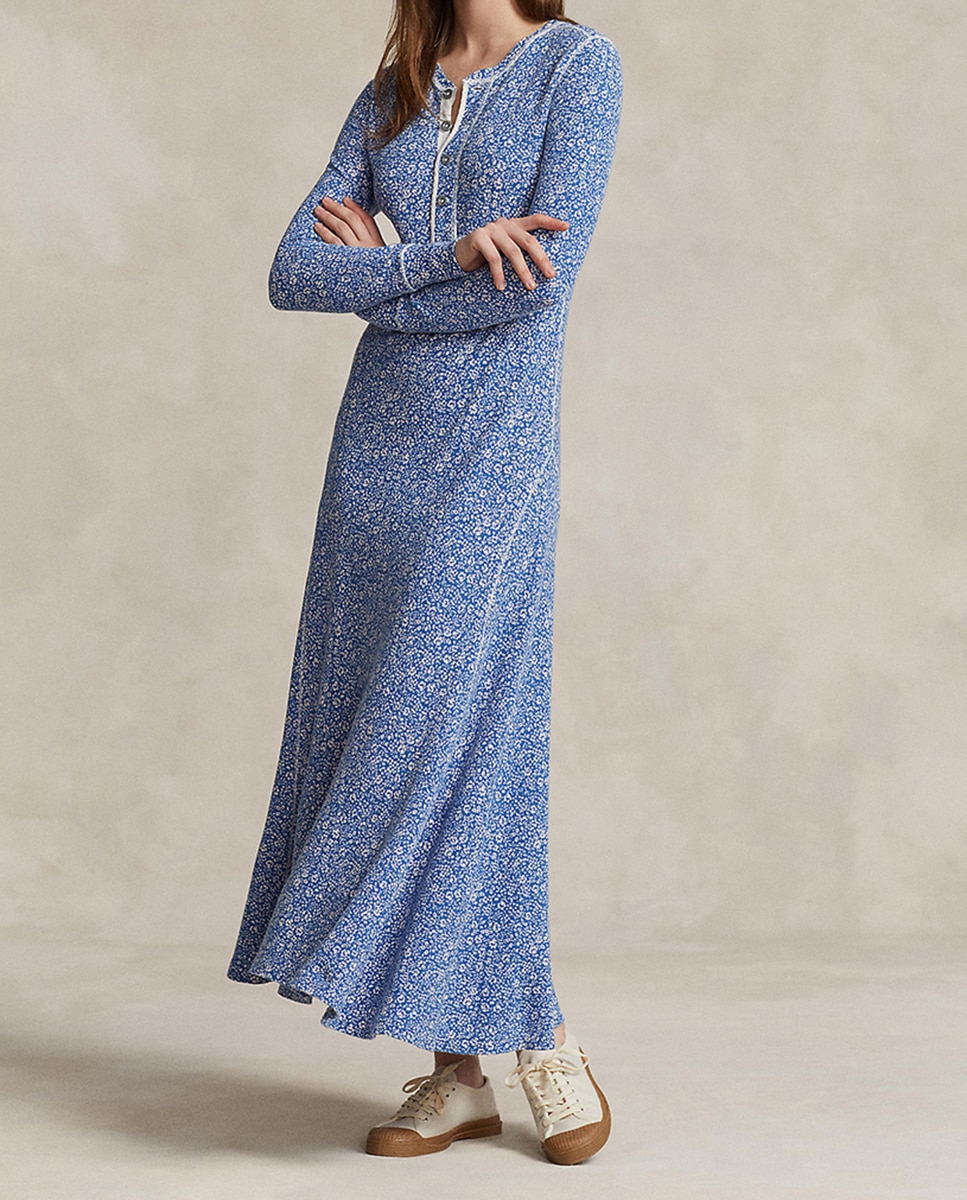 Imagen 0 de Vestido largo de algodón con flores