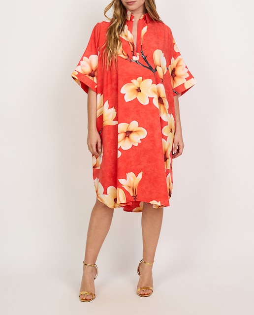 Imagen 0 de Caftán corto de mujer tupido flores