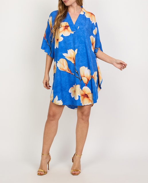 Imagen 0 de Caftán corto de mujer tupido flores