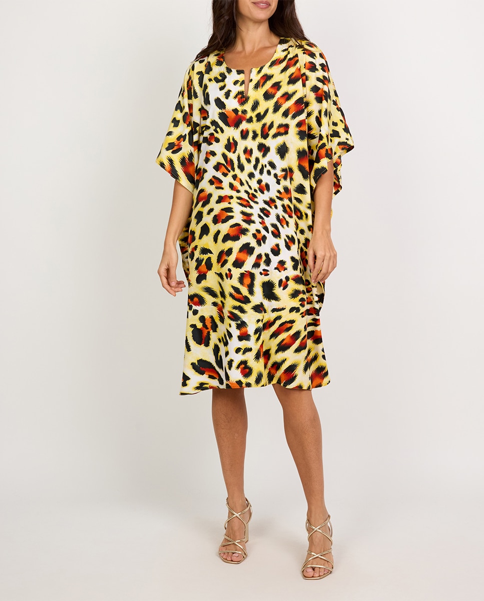 Imagen 0 de Caftán corto de mujer animal print
