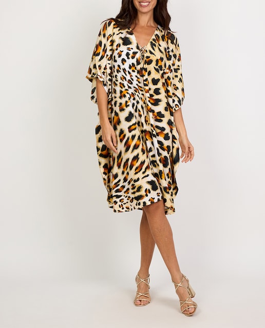 Imagen 0 de Caftán corto de mujer animal print