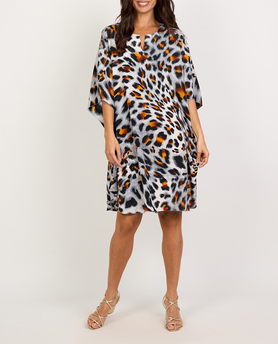 Imagen 0 de Caftán corto de mujer animal print
