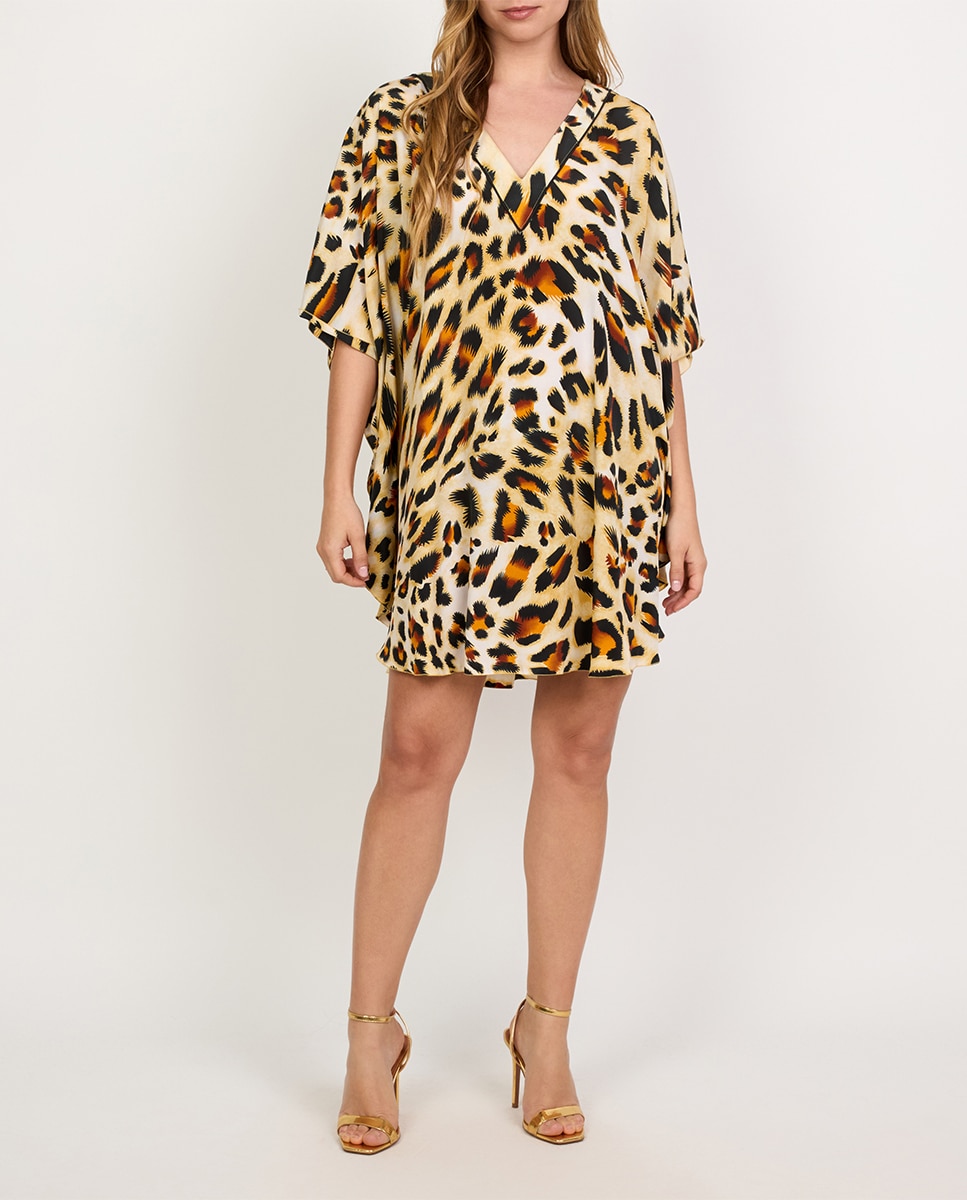 Imagen 0 de Caftán corto de mujer animal print