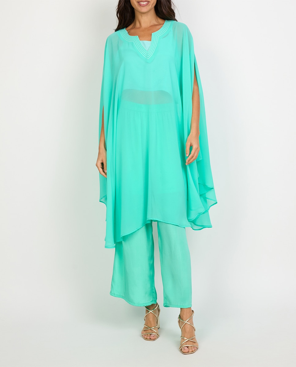 Imagen 0 de Caftán corto de mujer silk crepe lisos