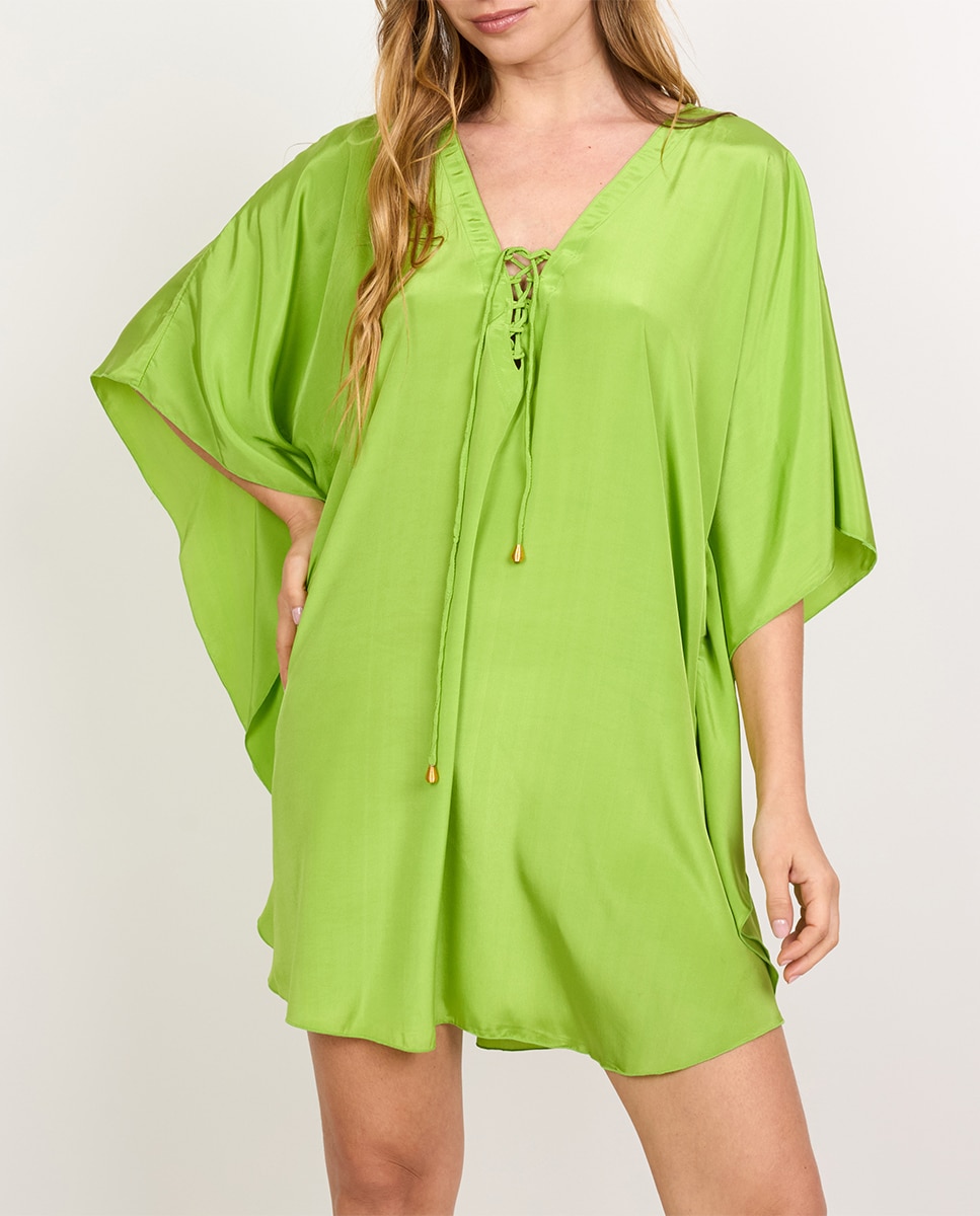 Imagen 0 de Caftán corto de mujer silk crepe lisos