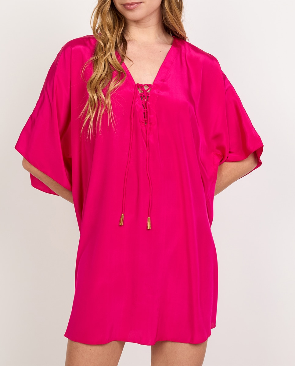 Imagen 0 de Caftán corto de mujer silk crepe lisos