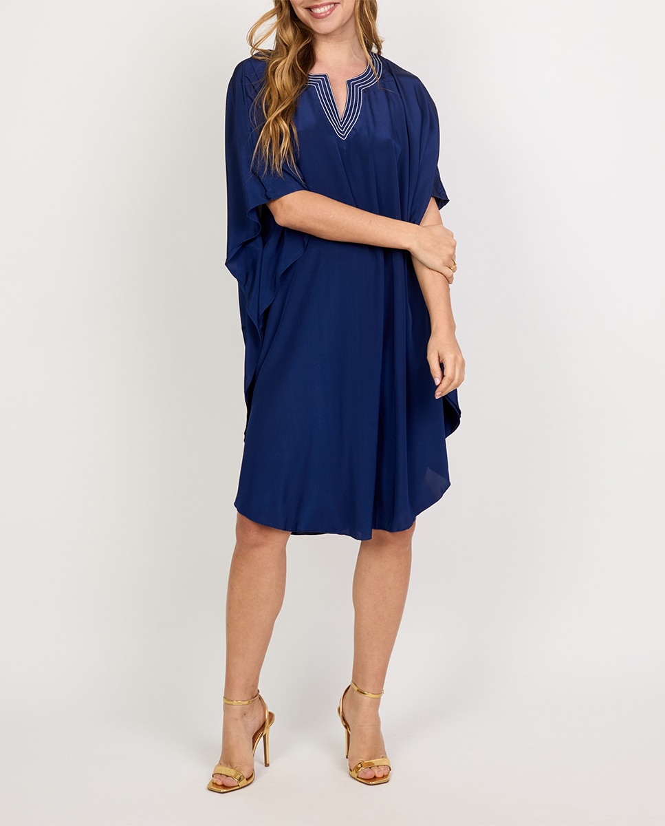 Imagen 0 de Caftán corto de mujer silk crepe lisos