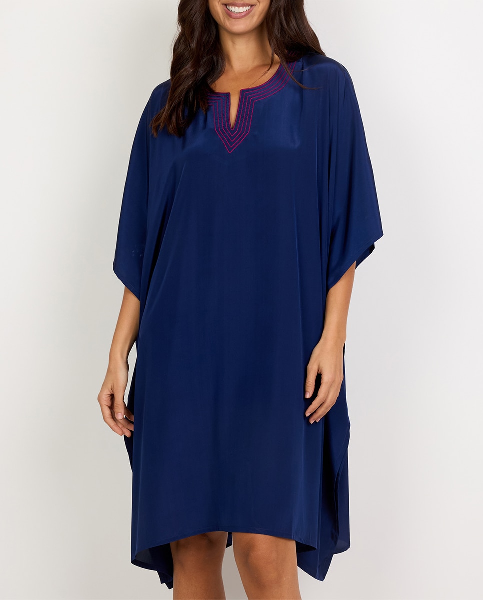 Imagen 0 de Caftán corto de mujer silk crepe lisos