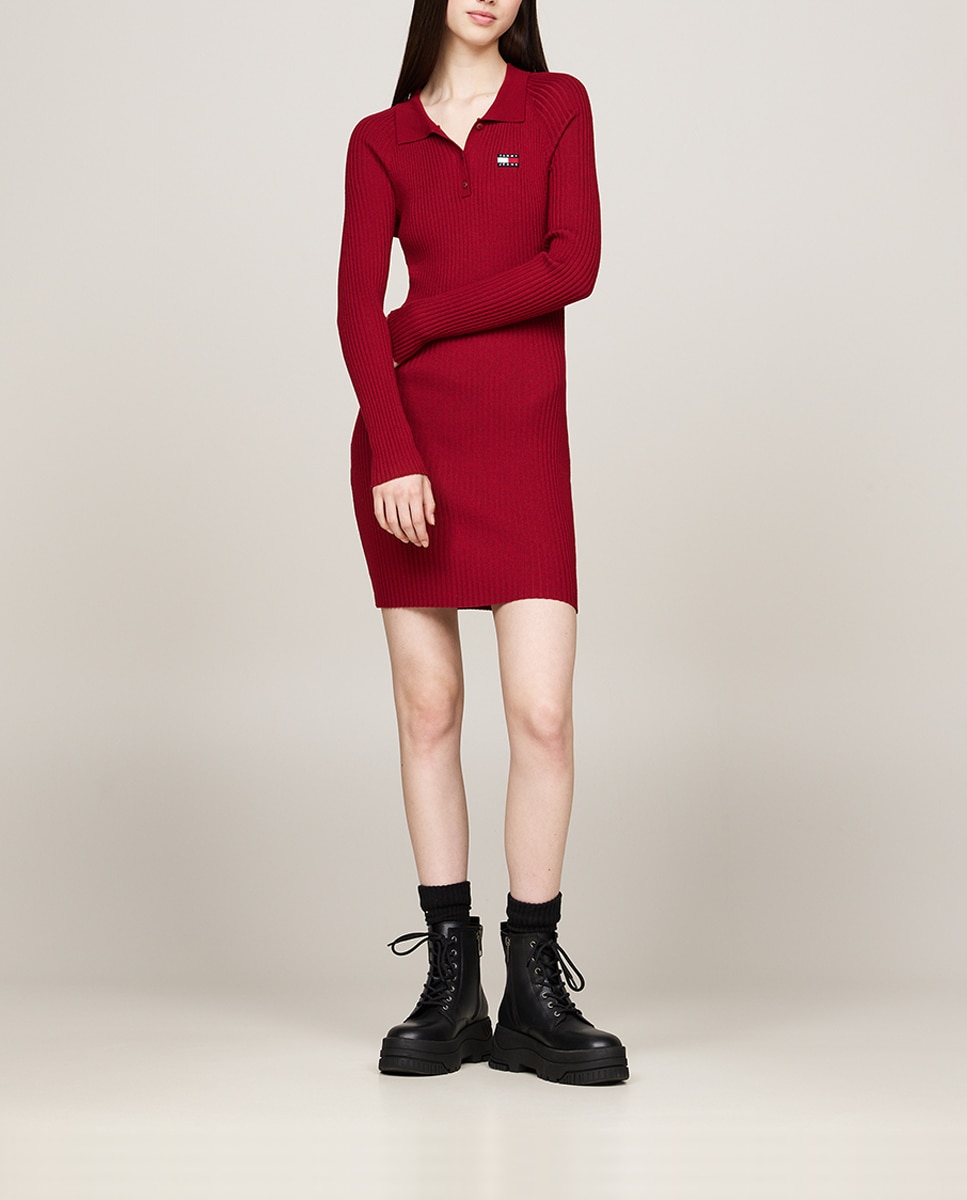 Imagen 0 de Vestido Mujer corto de felpa con cuello de polo
