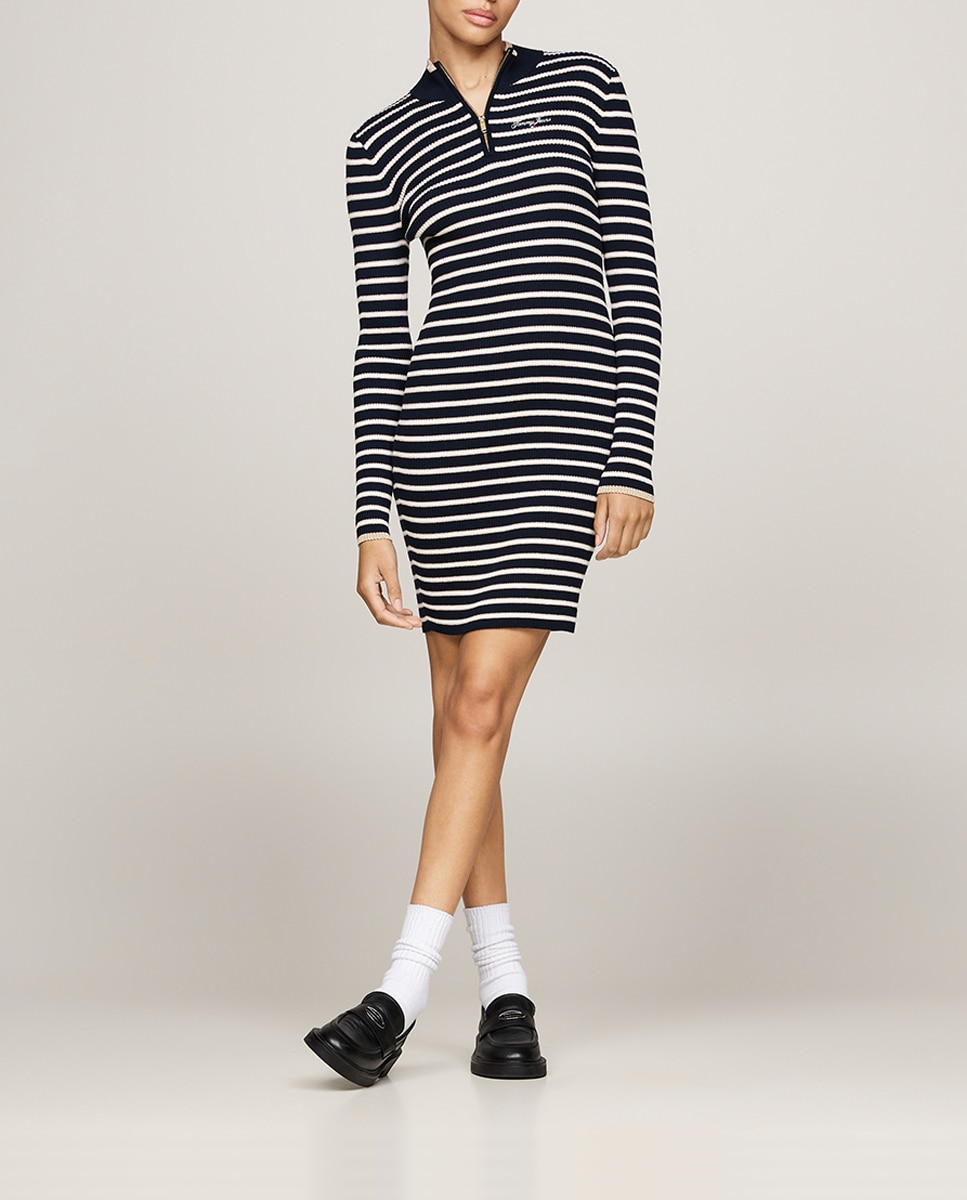 Imagen 0 de Vestido Mujer corto con rayas metalizadas