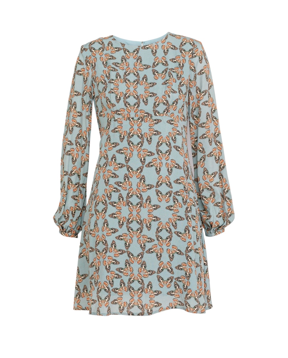 Imagen 0 de Vestido Azul Claro Mariposas
