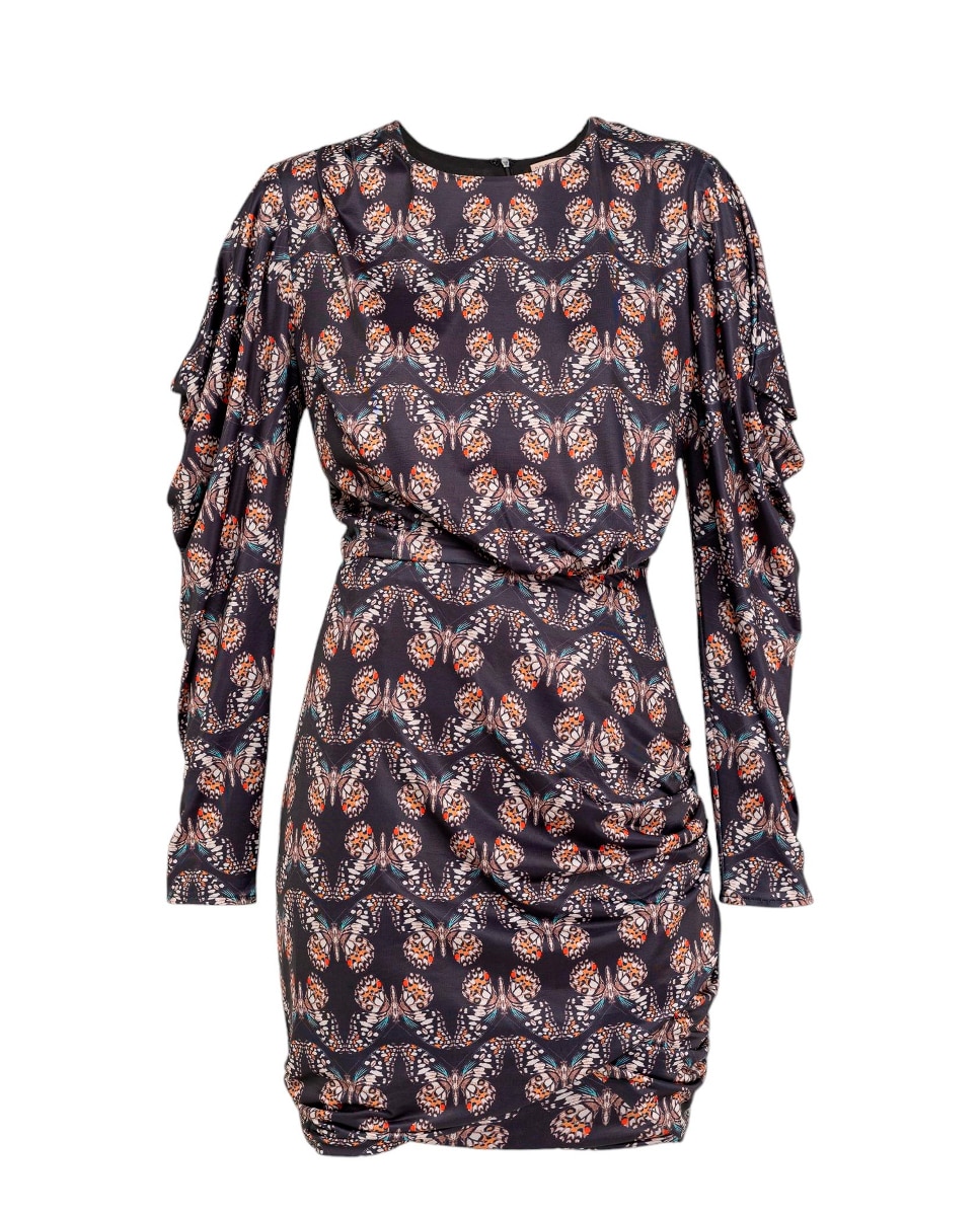 Imagen 0 de Vestido Mini Satinado Mariposas
