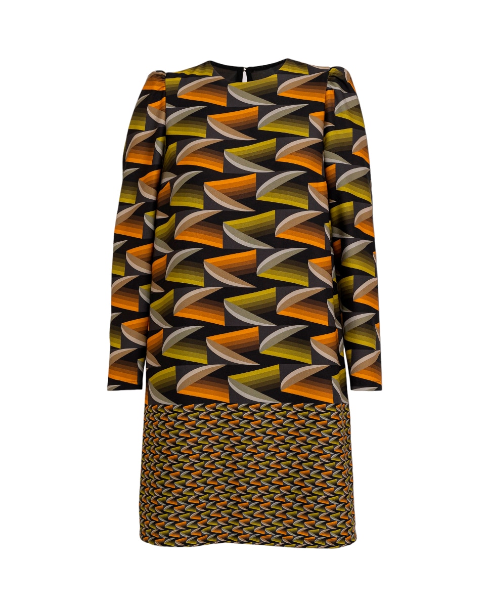 Imagen 0 de Vestido Corto Estampado Hojas