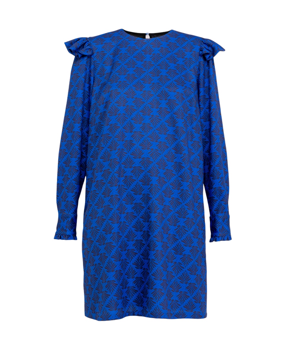 Imagen 0 de Vestido Corto Volantes Bicolor